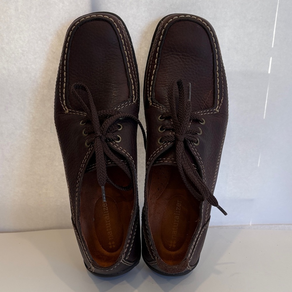 Naturalizer Lace Up Brown Leather Loafer  8N